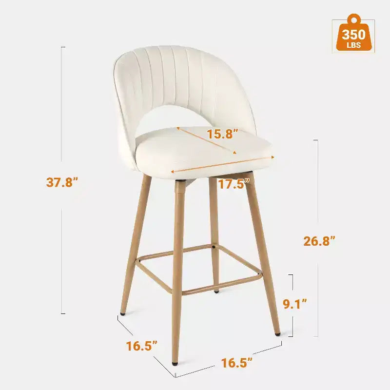 Tabourets de hauteur comptoir, Tabouret de bar pivotant, Tabourets de bar rembourrés certifiés FSC