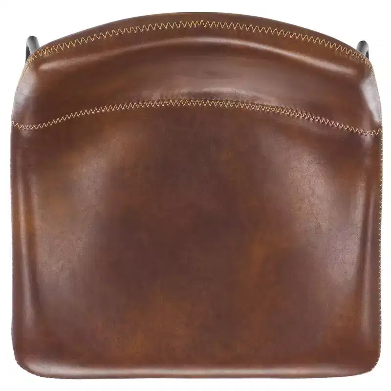 Tabouret de comptoir - Fer tapissé de cuir, sans accoudoirs, dossier rembourré, capacité de 125 kg
