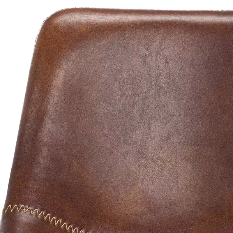 Tabouret de comptoir - Fer tapissé de cuir, sans accoudoirs, dossier rembourré, capacité de 125 kg