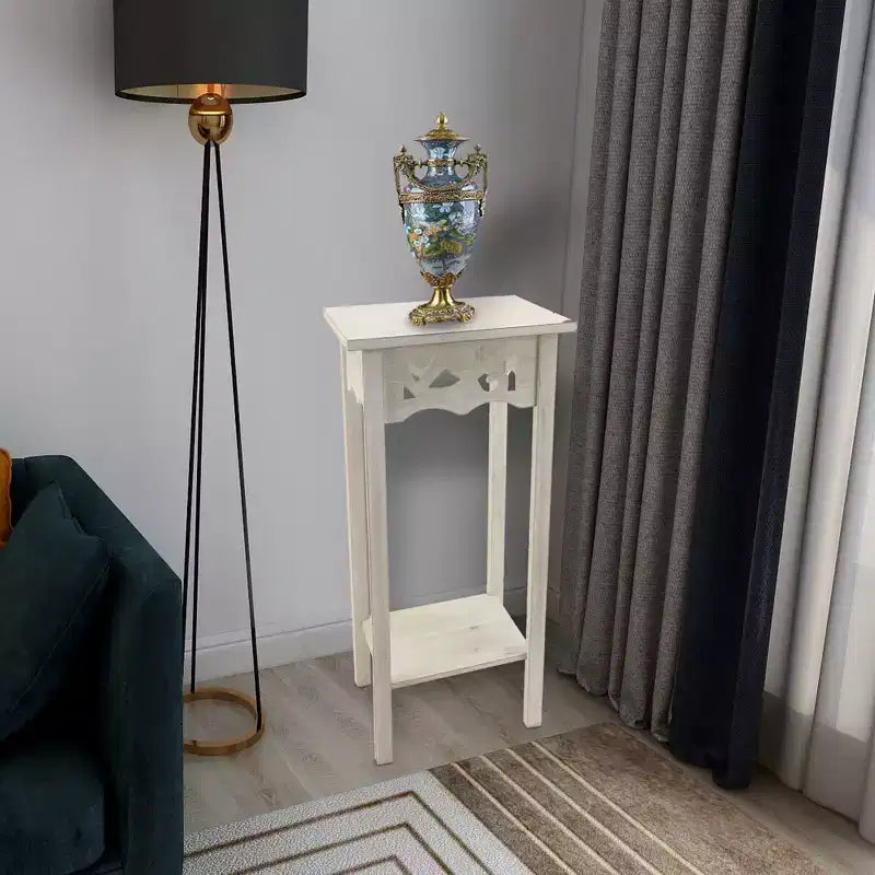 Table d'appoint avec étagère de rangement, 30 x 30 x 60 cm