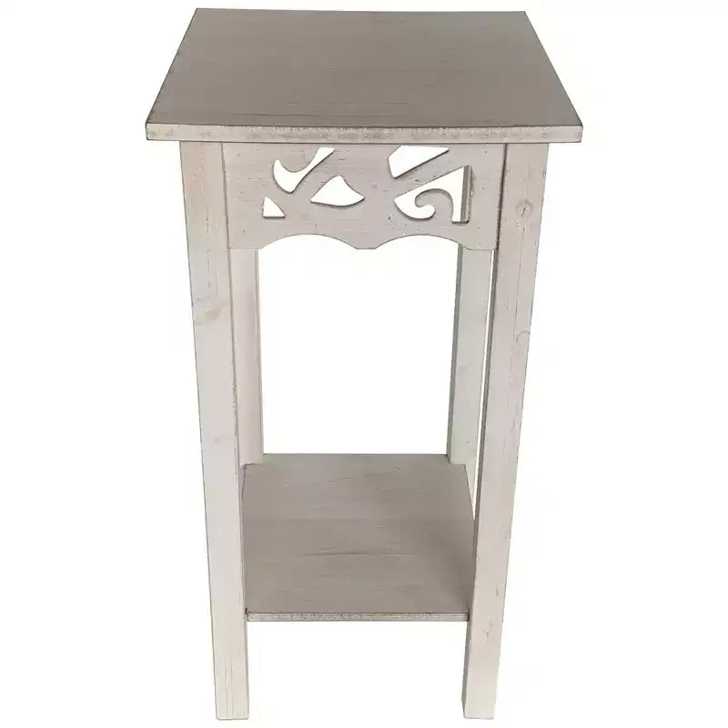 Table d'appoint avec étagère de rangement, 30 x 30 x 60 cm