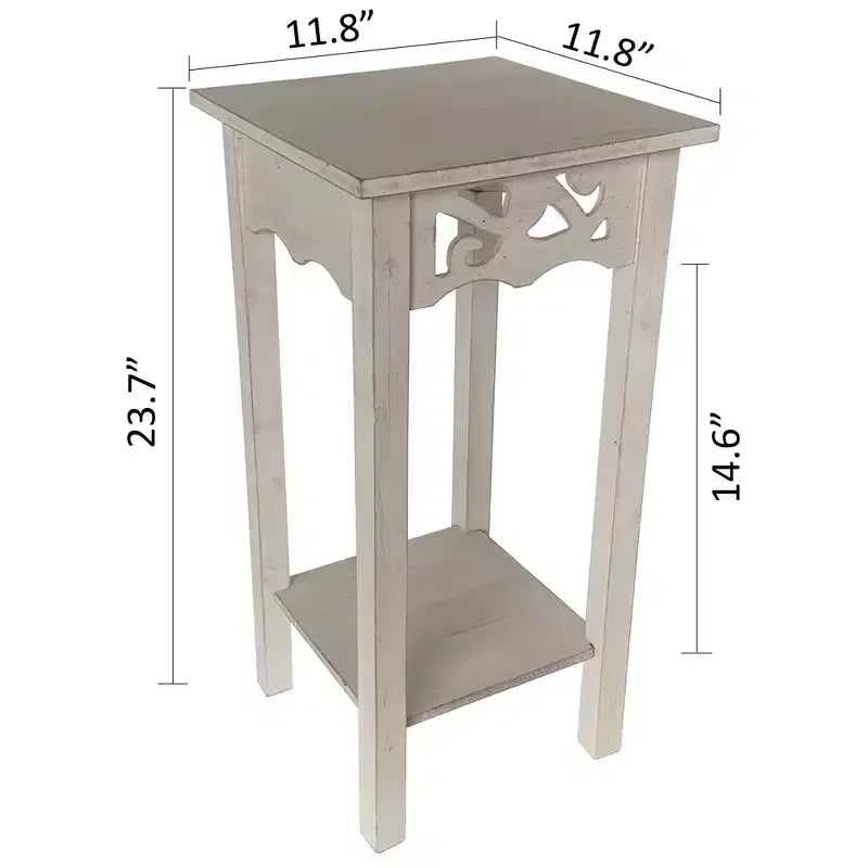Table d'appoint avec étagère de rangement, 30 x 30 x 60 cm