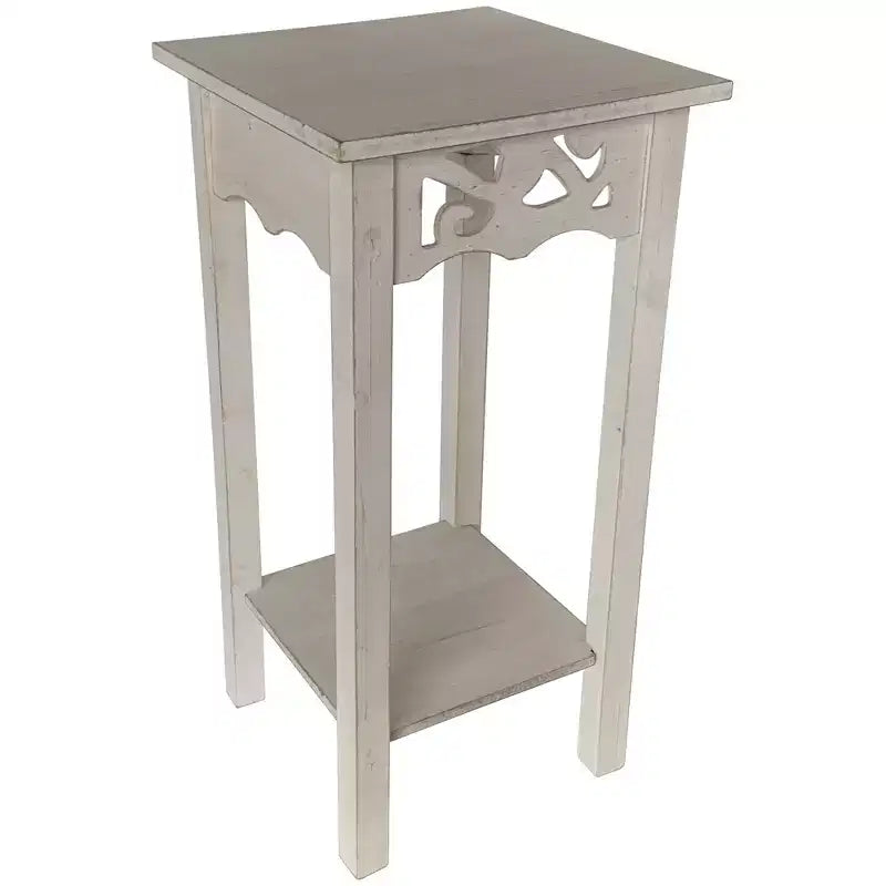 Table d'appoint avec étagère de rangement, 30 x 30 x 60 cm