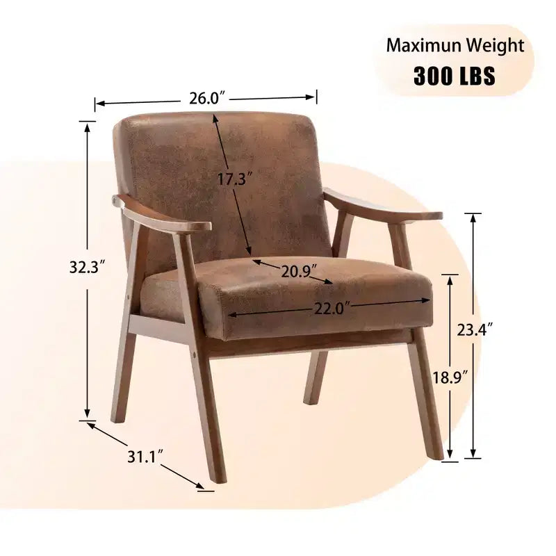 Fauteuil d'appoint Mid-Century pour salon