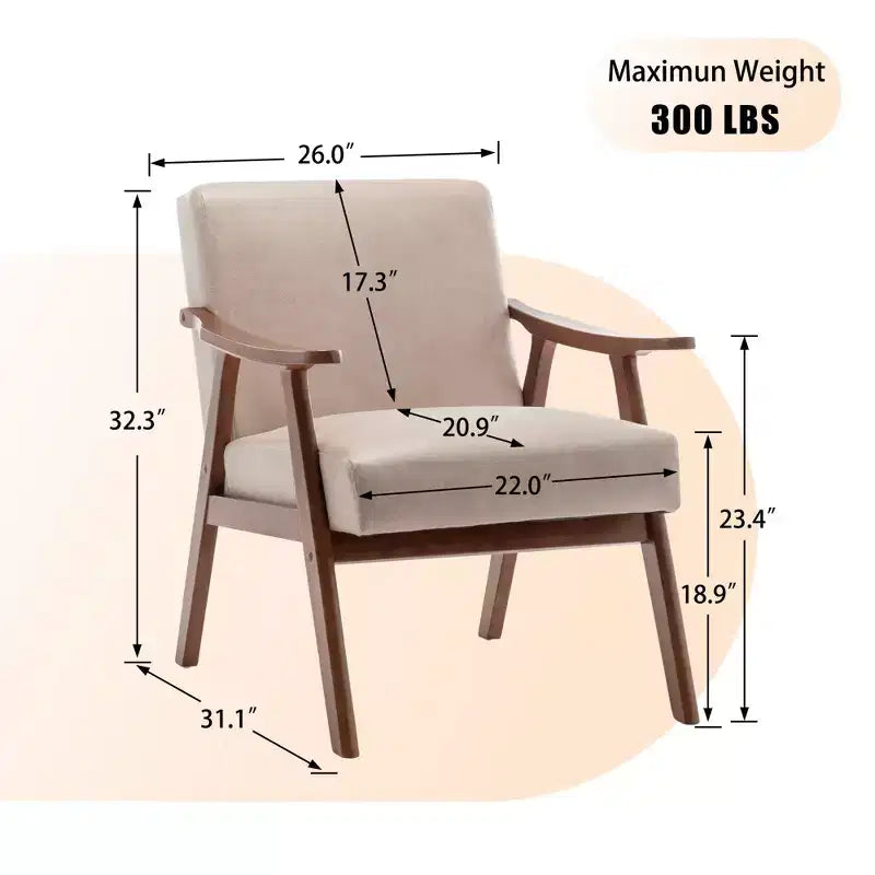 Fauteuil d'appoint Mid-Century pour salon