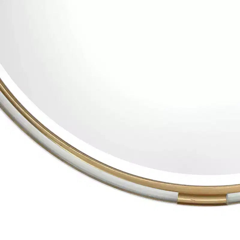 Miroir Mural Décoratif Rond, Biseauté, Doré Métallisé, Acrylique Transparent, Cadre en Bois, 37 1/2 po de Large pour Salle de Bain et Chambre à Coucher