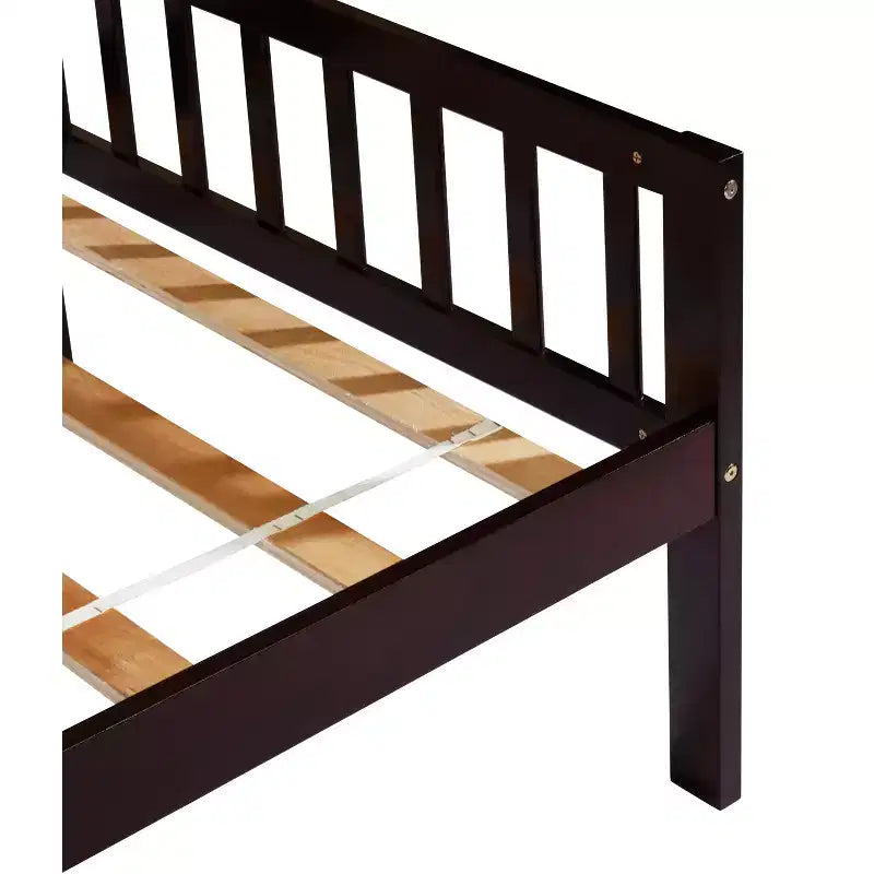 Lit de repos en bois de pin avec deux tiroirs de rangement, 10 lattes de soutien, marron