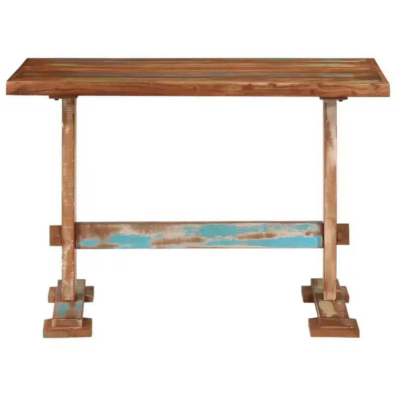 Table de salle à manger en bois recyclé massif multicolore moyen