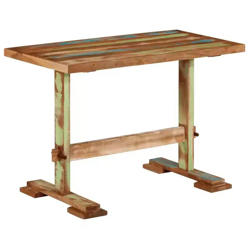 Table de salle à manger en bois recyclé massif multicolore moyen
