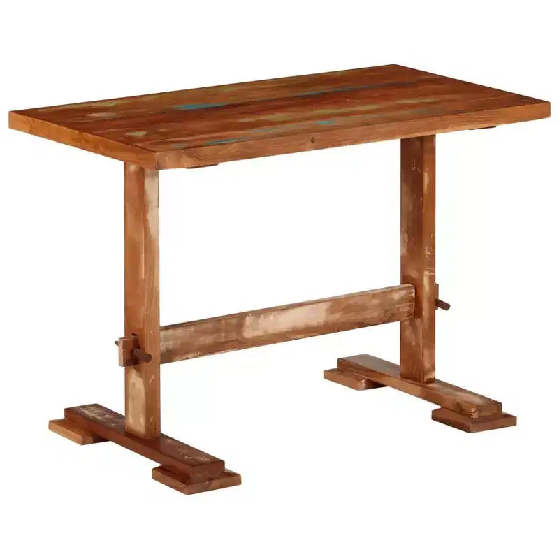 Table de salle à manger en bois recyclé massif multicolore moyen