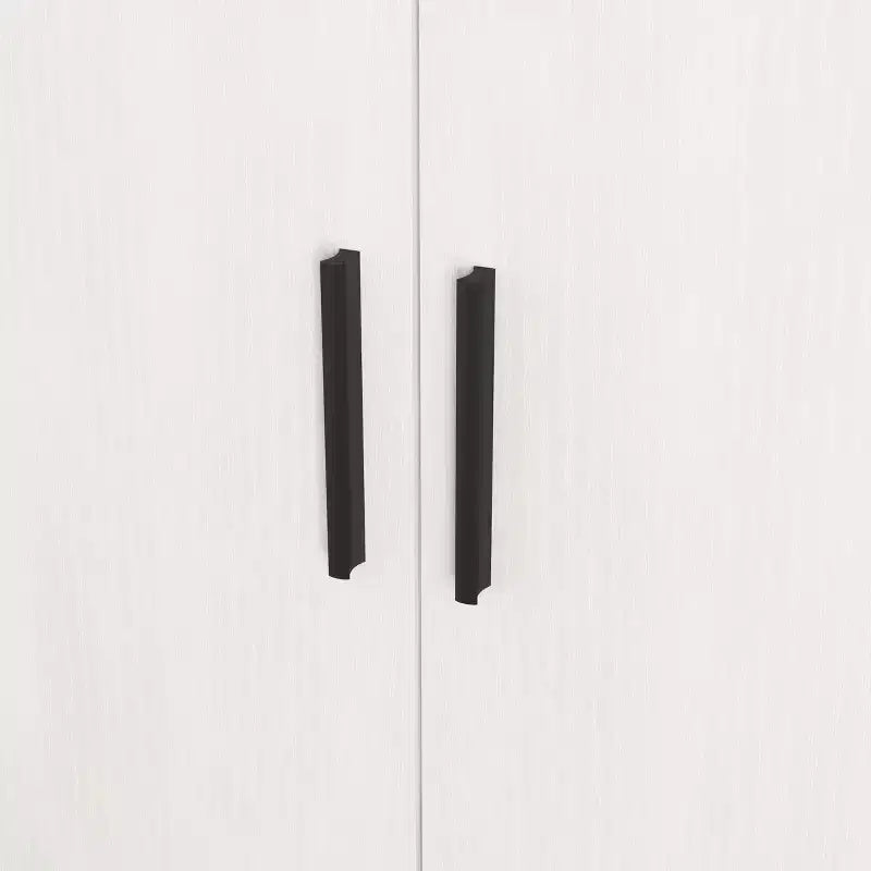 Meuble à chaussures, étagère à 4 niveaux avec 1 tiroir, rangement autoportant en bois avec 2 portes blanches et étagères réglables pour entrée/couloir