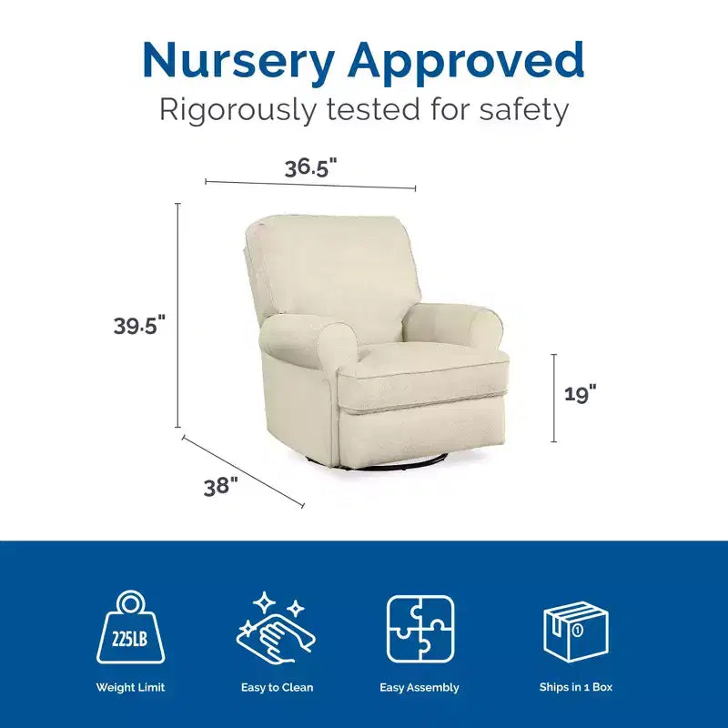 Fauteuil inclinable, pivotant et à bascule pour chambre de bébé