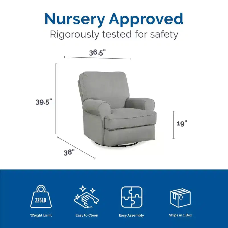 Fauteuil inclinable, pivotant et à bascule pour chambre de bébé