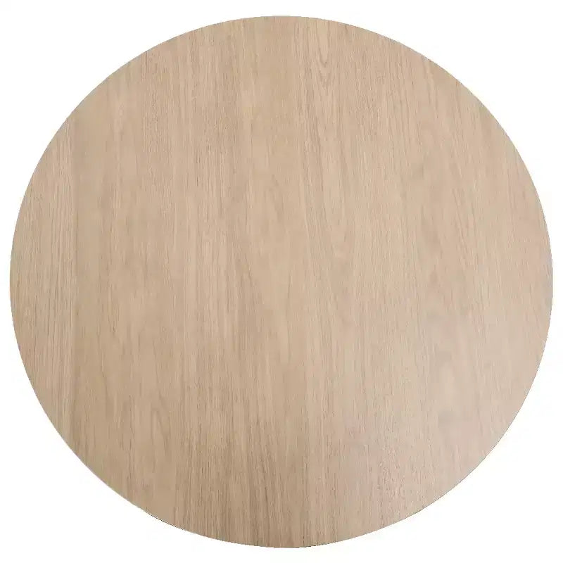 Table à manger ronde 35" avec plateau en pierre frittée et piètement en noyer pour cuisine et salle à manger modernes