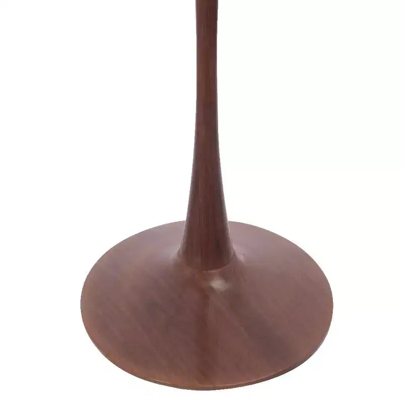 Table à manger ronde 35" avec plateau en pierre frittée et piètement en noyer pour cuisine et salle à manger modernes
