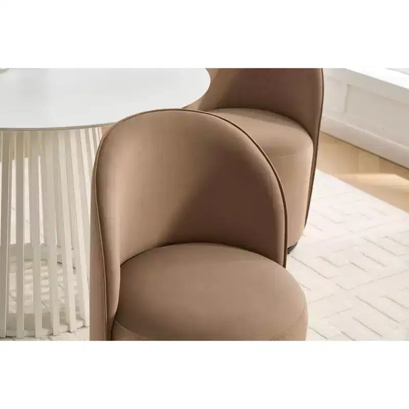 Chaises de salle à manger modernes pivotantes à 360°, chaises de cuisine confortables en velours avec coussins épais, chaise d'appoint de coiffeuse rembourrée pour chambre à coucher