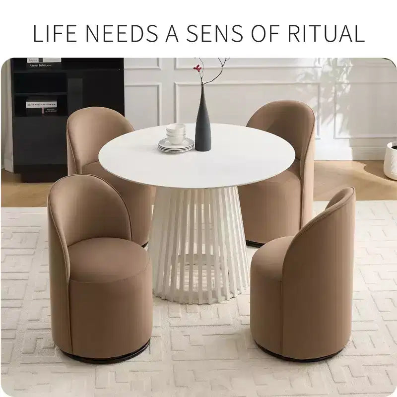 Chaises de salle à manger modernes pivotantes à 360°, chaises de cuisine confortables en velours avec coussins épais, chaise d'appoint de coiffeuse rembourrée pour chambre à coucher