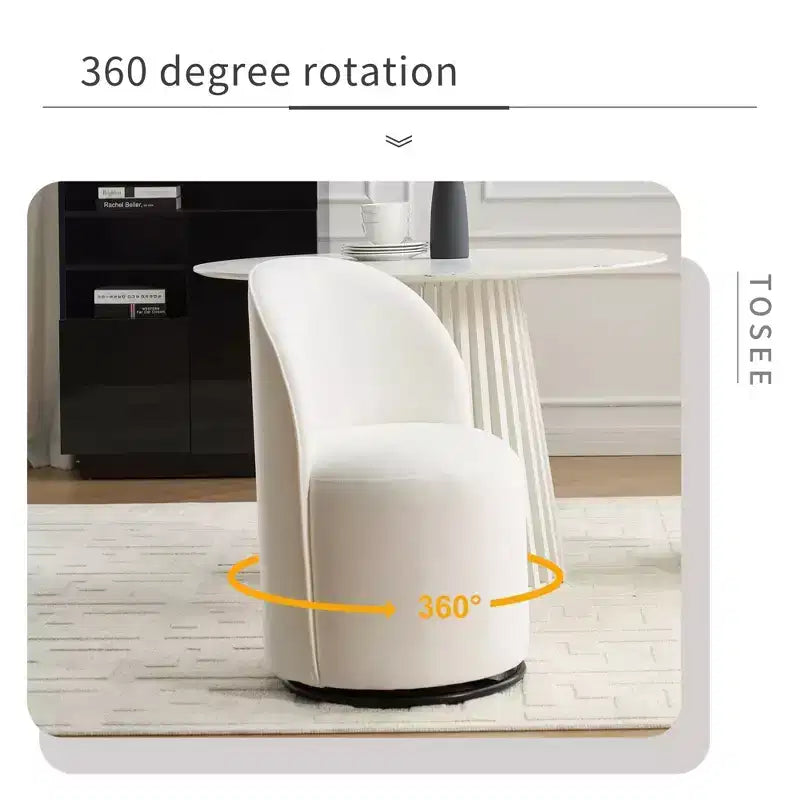Chaises de salle à manger modernes pivotantes à 360°, chaises de cuisine confortables en velours avec coussins épais, chaise d'appoint de coiffeuse rembourrée pour chambre à coucher