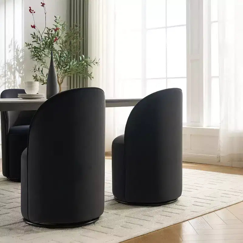 Chaises de salle à manger modernes pivotantes à 360°, chaises de cuisine confortables en velours avec coussins épais, chaise d'appoint de coiffeuse rembourrée pour chambre à coucher