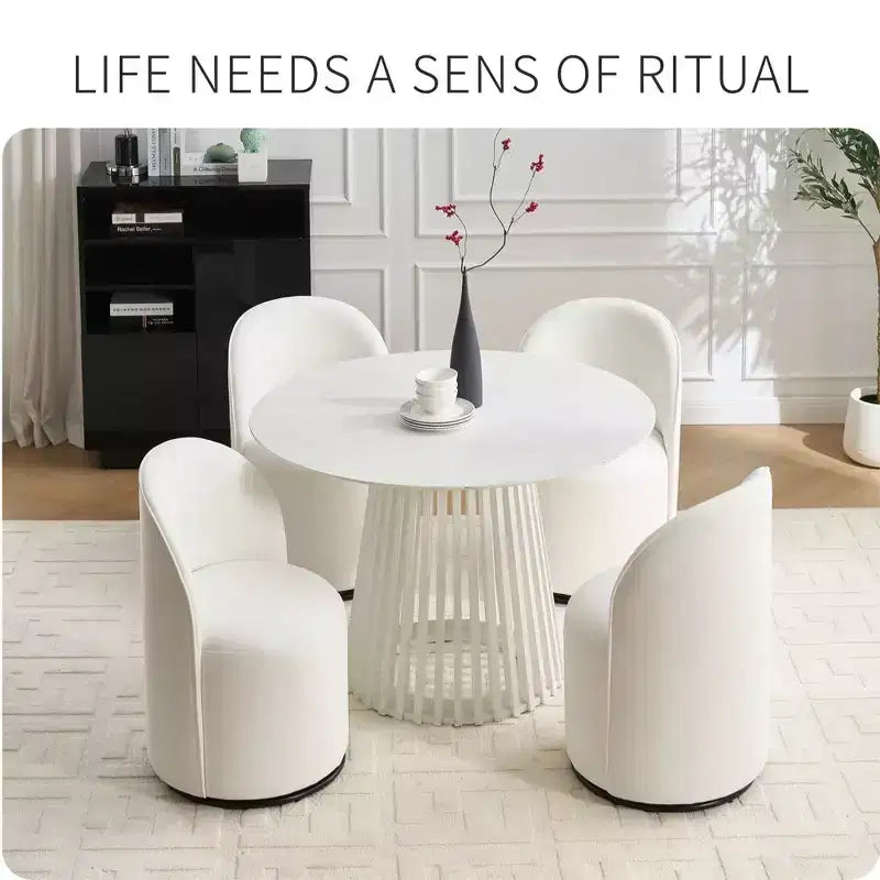 Chaises de salle à manger modernes pivotantes à 360°, chaises de cuisine confortables en velours avec coussins épais, chaise d'appoint de coiffeuse rembourrée pour chambre à coucher