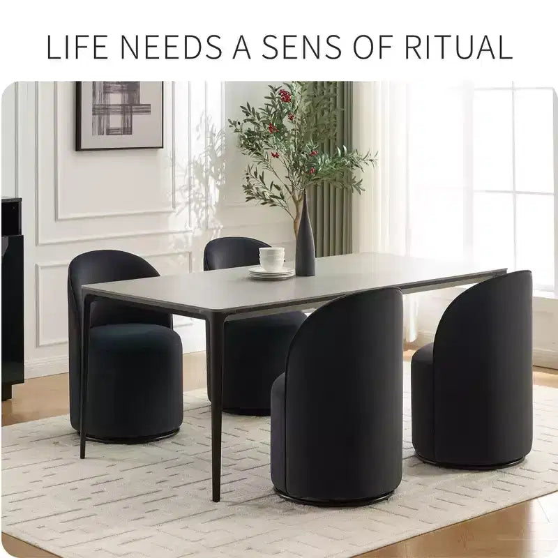Chaises de salle à manger modernes pivotantes à 360°, chaises de cuisine confortables en velours avec coussins épais, chaise d'appoint de coiffeuse rembourrée pour chambre à coucher