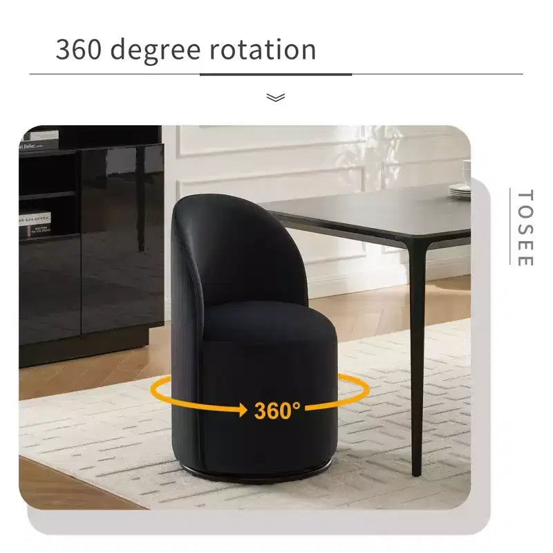 Chaises de salle à manger modernes pivotantes à 360°, chaises de cuisine confortables en velours avec coussins épais, chaise d'appoint de coiffeuse rembourrée pour chambre à coucher