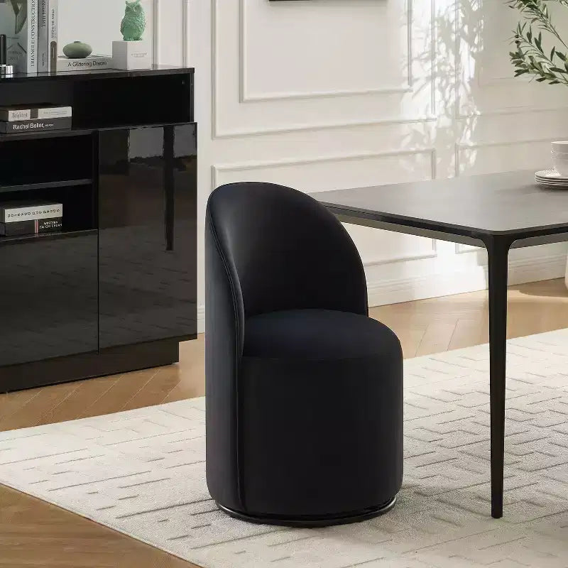 Chaises de salle à manger modernes pivotantes à 360°, chaises de cuisine confortables en velours avec coussins épais, chaise d'appoint de coiffeuse rembourrée pour chambre à coucher