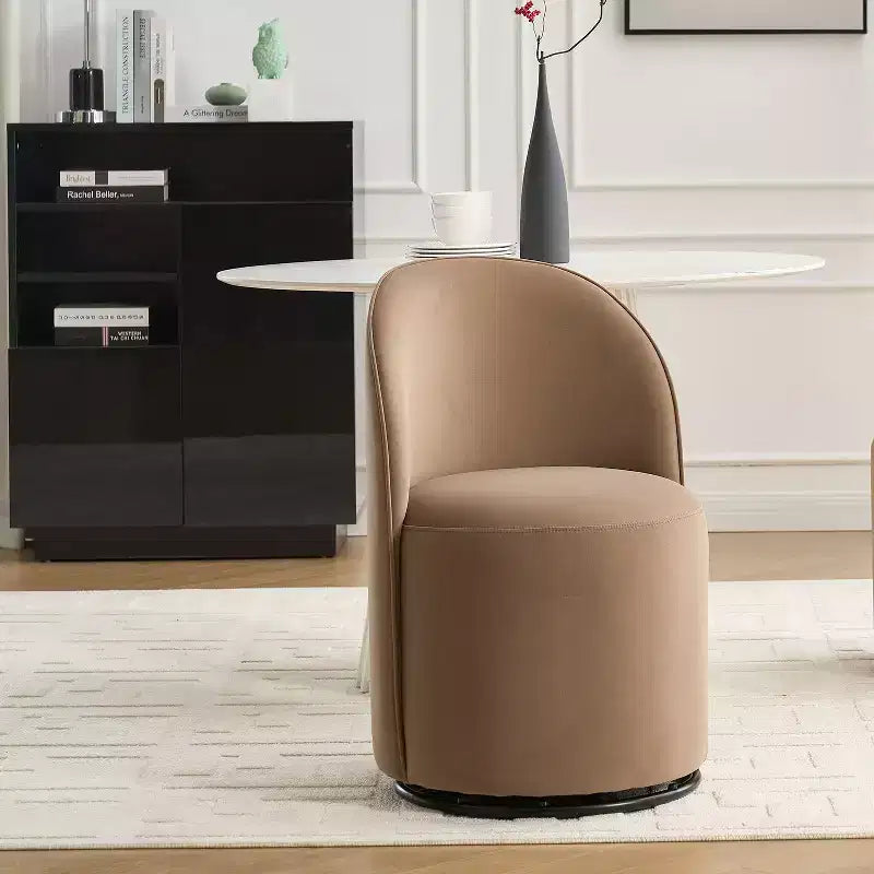 Chaises de salle à manger modernes pivotantes à 360°, chaises de cuisine confortables en velours avec coussins épais, chaise d'appoint de coiffeuse rembourrée pour chambre à coucher