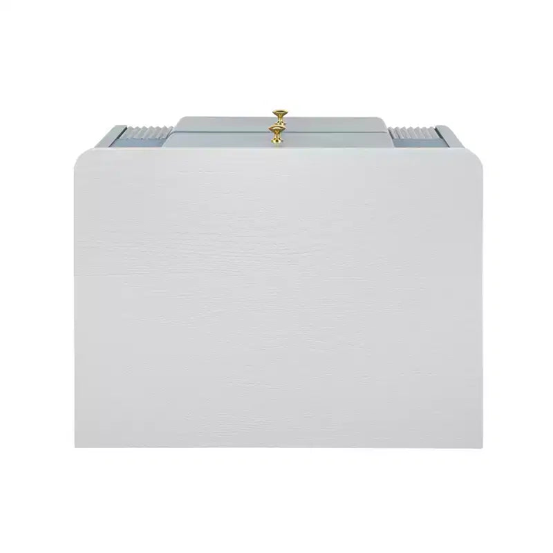 Table de chevet moderne minimaliste avec 2 tiroirs de rangement, poignées et pieds en métal doré, design texturé unique