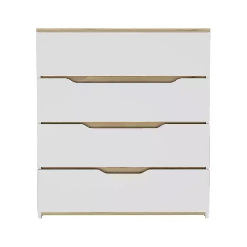 Commode 4 tiroirs Grand espace de rangement avec tiroirs spacieux, Bois manufacturé robuste, Plateau supérieur de qualité pour espaces de vie polyvalents