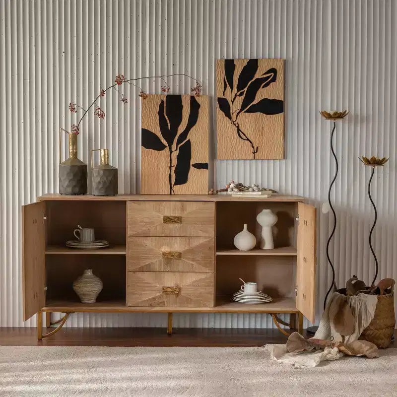 Commode et chiffonnier 6 tiroirs en bois clair Design moderne avec tiroirs coulissants fluides pour le rangement du salon/de la chambre/de l'entrée