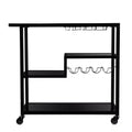 Holly & Martin Zephs Bar Cart - Black with Smoked Mirror - SEI