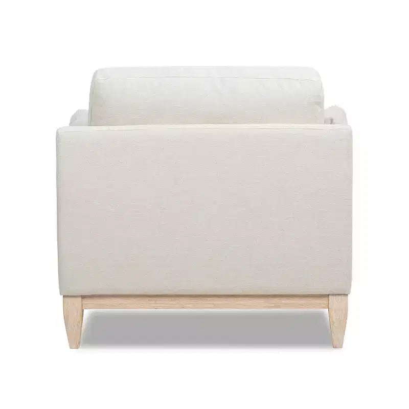 Fauteuil d'appoint large de 91 cm en lin blanc, style moderne de ferme
