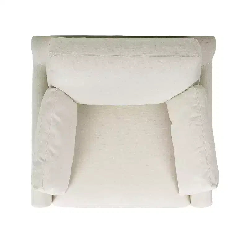 Fauteuil d'appoint large de 91 cm en lin blanc, style moderne de ferme