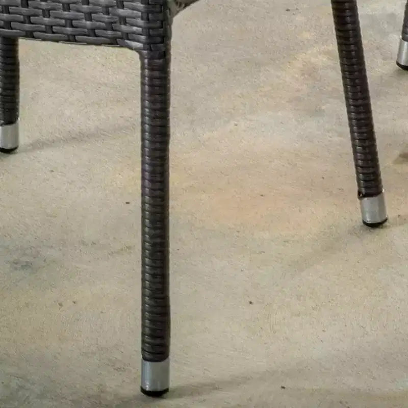 Fauteuil empilable en osier PE gris 1 pièce Résistant aux intempéries Gain de place pour patio