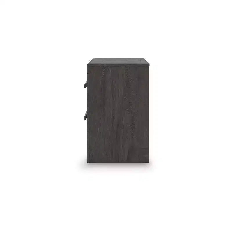 Table de chevet à 2 tiroirs coulissants fluides, anthracite