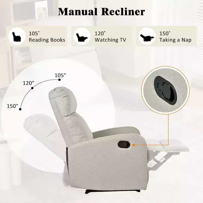Fauteuil inclinable contemporain rembourré avec dossier réglable