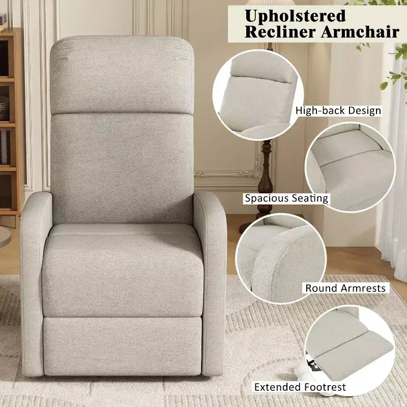 Fauteuil inclinable contemporain rembourré avec dossier réglable